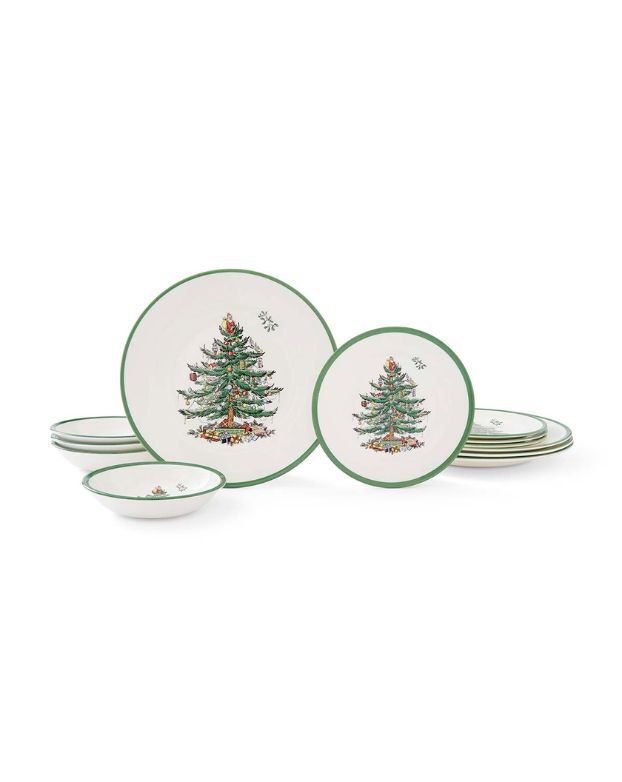 Christmas Tree 12 Piece Dinner Set